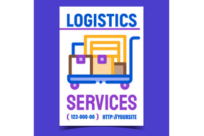 Logistics Services Creative Promo Banner Vector