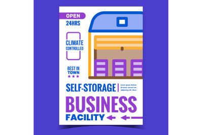 Self-storage Facility Business Promo Poster Vector