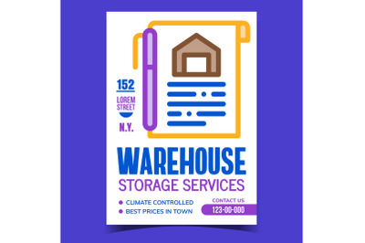 Warehouse Storage Services Promotion Poster Vector