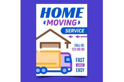 Home Moving Service Creative Promo Banner Vector