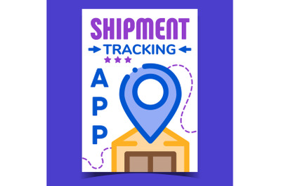 Shipment Tracking App Creative Promo Poster Vector