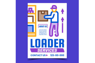 Loader Services Creative Promotion Banner Vector