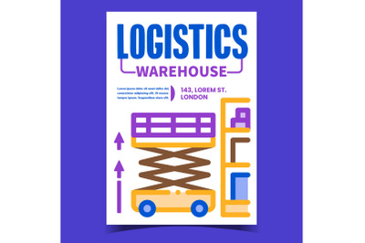 Logistics Warehouse Creative Promo Poster Vector