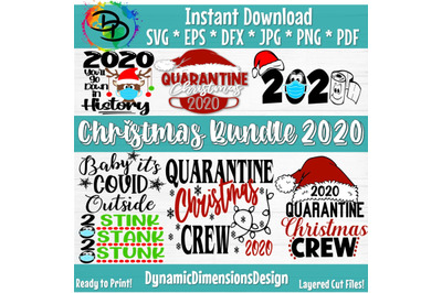 HUGE Quarantine Christmas SVG Bundle, Holiday Designs, instant downloa