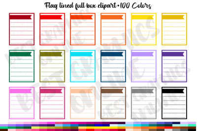 Lined Flag Full Box Printable Planner Stickers