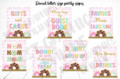 Donut birthday party table signs Donut Grow up birthday sign