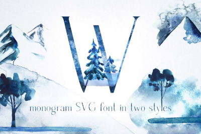 Winter Fairytale SVG font in two styles