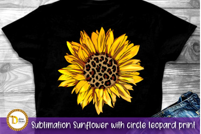 sublimation sunflower with circle leopard print