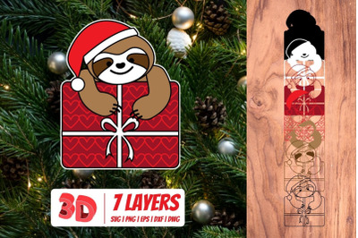 3D Christmas sloth