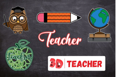 3D Teacher SVG Bundle