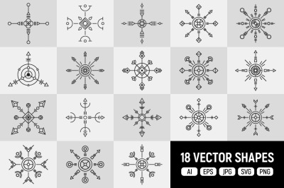 18 abstract geometric vector symbols