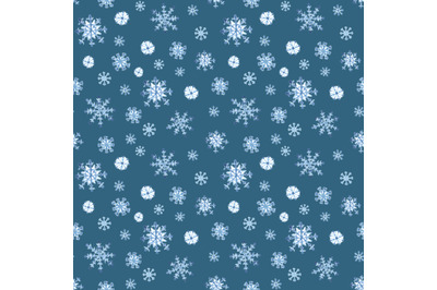 Winter snowflakes watercolor seamless pattern. Christmas, New Year