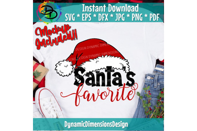 Christmas Santa&amp;&23;039;s favorite svg&2C; Christmas svg&2C; Santa hat&2C; Buffalo plai