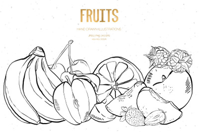 Hand Drawn Fruits Illustrations
