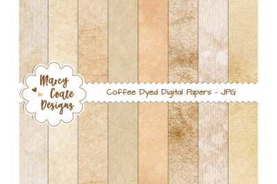 Coffee Dyed Printable Digital Papers
