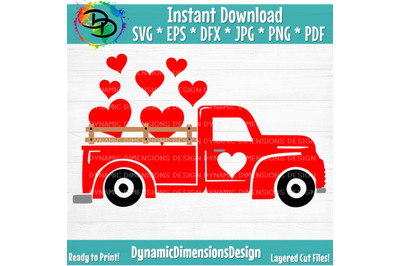 Valentines buffalo plaid Truck Svg, Valentines vintage Truck, valentin