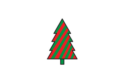 Stripes Tree Christmas Icon