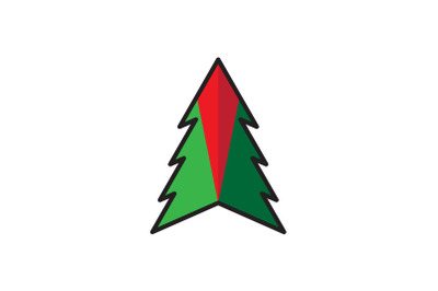 Red Top Tree Christmas Icon