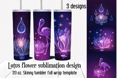 Lotus flower tumbler sublimation