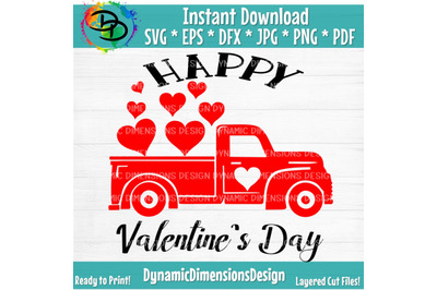 Valentines vintage Truck svg, Happy Valentines SVG, valentine day svg,