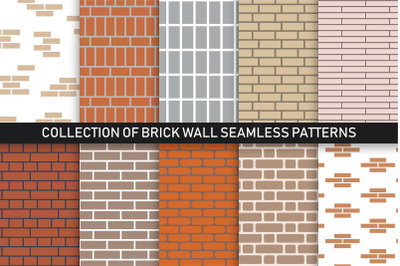 Brick wall seamless patterns