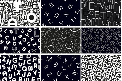 Stylish seamless alphabet patterns