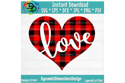 Plaid heart svg, Love Heart Svg, Valentines day svg, png, dxf, Valenti