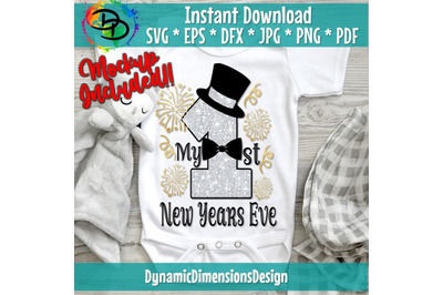 My First New Year SVG, New Year&#039;s Eve, SVG cut file, Baby&#039;s First, Fir