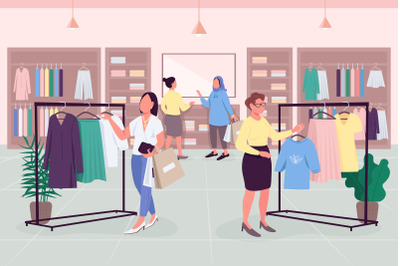 Female drive flat color vector illustration