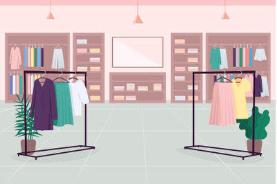 Clothes emporium flat color vector illustration