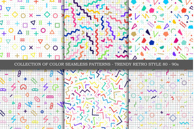 Artistic trendy seamless patterns