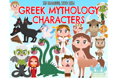 Greek Mythology Characters Clipart - Lime and Kiwi Designs