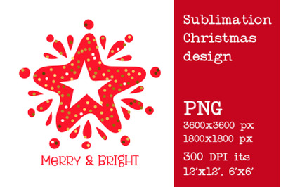 Sublimation Christmas star design.
