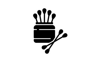 Cotton swabs black glyph icon