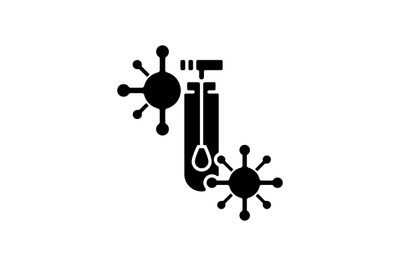 PCR test black glyph icon