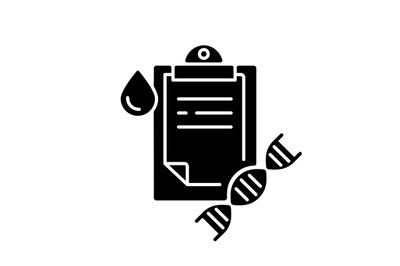 DNA test black glyph icon