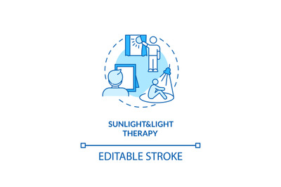 Sunlight and light therapy concept icon