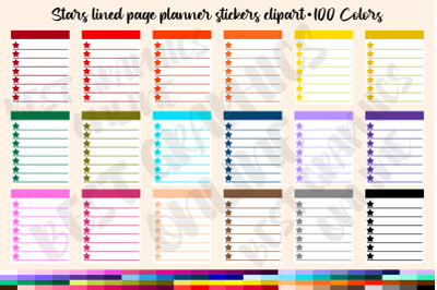 Stars lined page planner stickers set full box