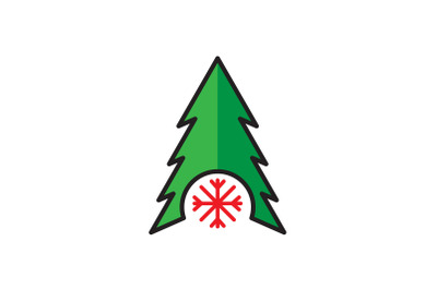 Snow In Tree Christmas Icon