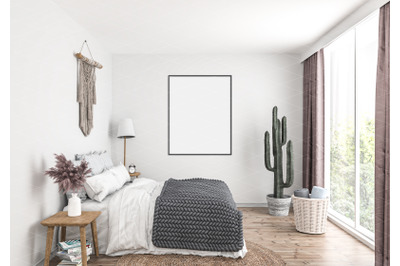 Interior scene artwork background frame mockup