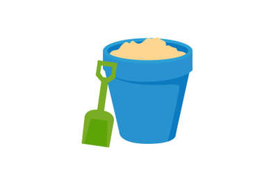 Sand Bucket Beach Vector Illustration