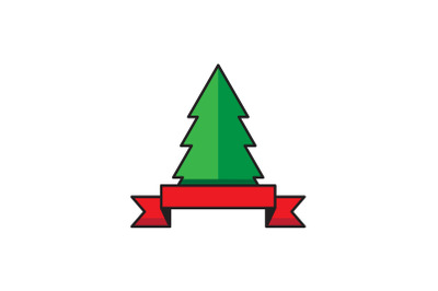 Ribbon Under Tree Christmas Icon