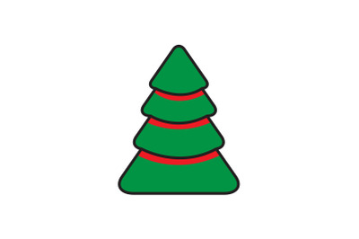 Red Shade Tree Christmas Icon