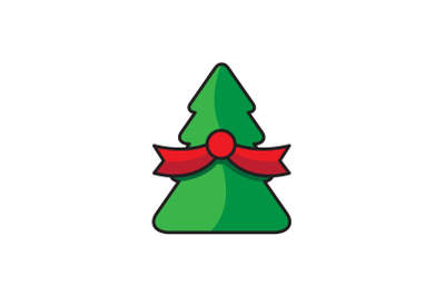 Banded Tree Christmas Icon