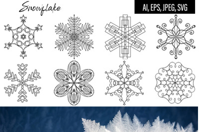 Snowflakes Svg - Snowflake SVG - Christmas bundle SVG