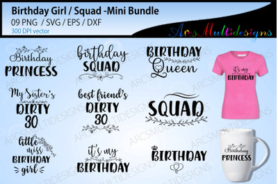 Birthday Girl cut files bundle