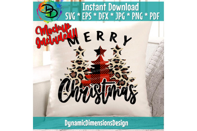 Merry Christmas SVG, Christmas Tree SVG, Christmas SVG, leopard print,