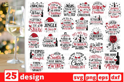 Christmas Wine SVG Bundle