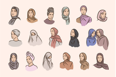 Muslim arabic woman in hijab and abaya