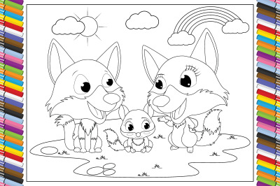 coloring animal cartoon for kids